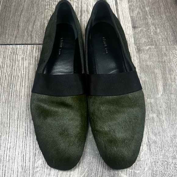 Celine Phoebe Philo Olive Green Calfhair Band Loafers - Picture 1 of 6